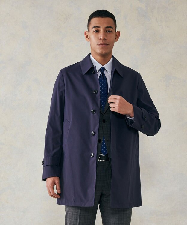 J.PRESS MEN テクニカルライトポプリン ドレスカーコート ネイビー系