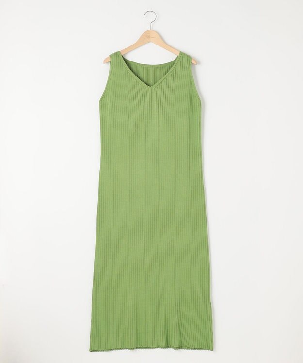SHARE PARK LADIES 【セットアイテム】レーヨンナイロンニットワンピース グリーン系