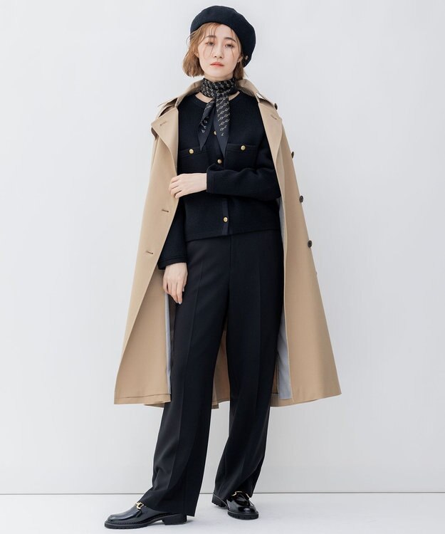 23区 【洗える】ストレッチダブルクロス サスペンダーパンツ ブラック系