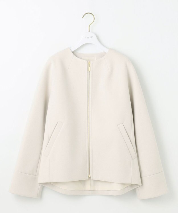 ANY SIS ウールライクドルマンショート コート アイボリー