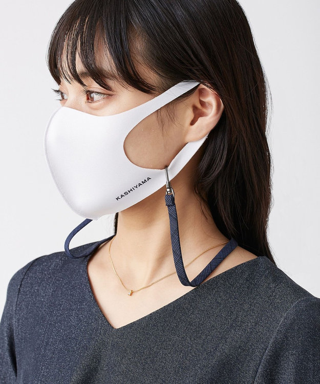 KASHIYAMA マスクストラップB ネイビーグレンチェック