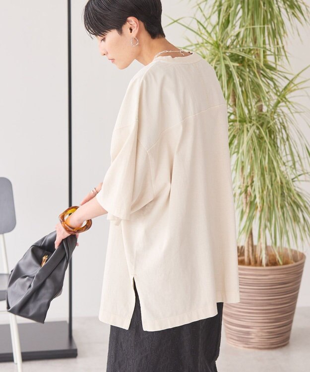 AMERICAN HOLIC ピグメント加工フットボールＴシャツ Ivory