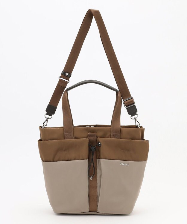 Y'SACCS ドローストリング コンビカラー2WAYトート チョコ