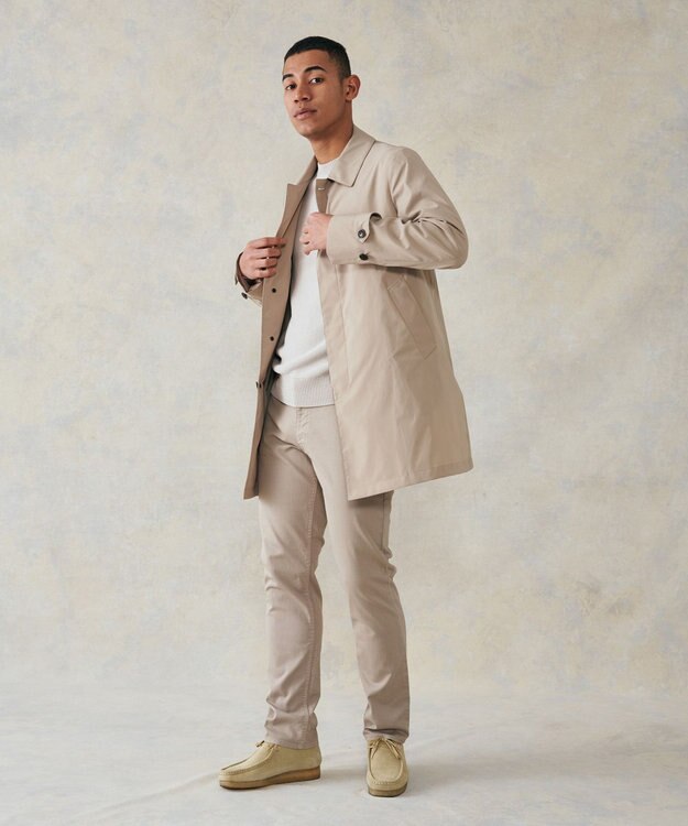 J.PRESS MEN テクニカルライトポプリン ドレスカーコート アイボリー系