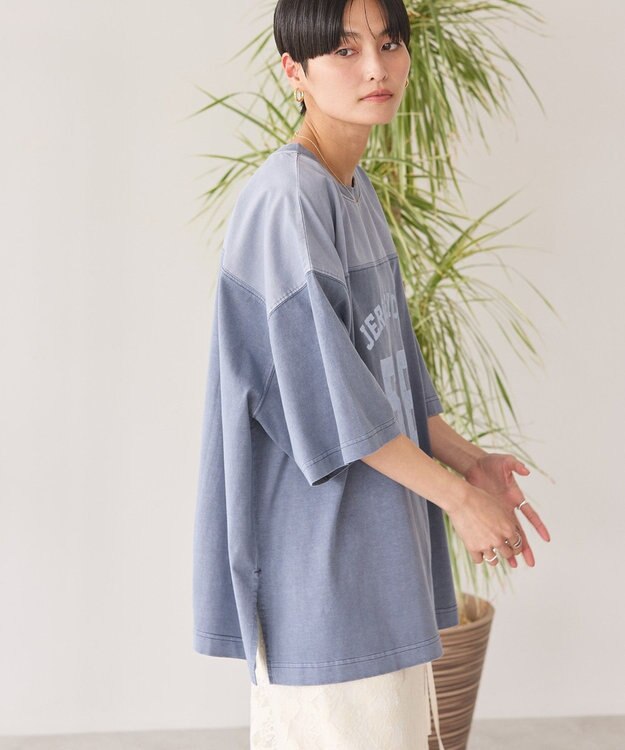 AMERICAN HOLIC ピグメント加工フットボールＴシャツ Navy