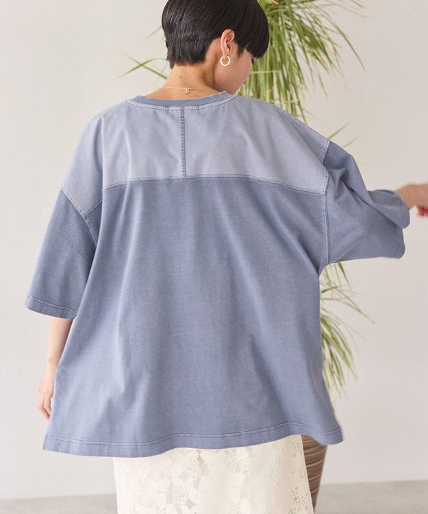 AMERICAN HOLIC ピグメント加工フットボールＴシャツ Navy