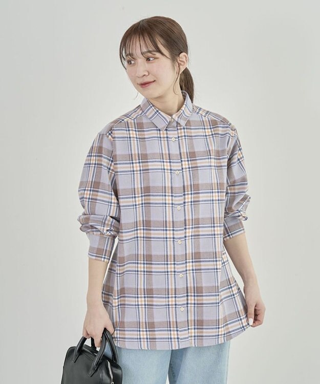 Green Parks ネルチェックシャツ Blue