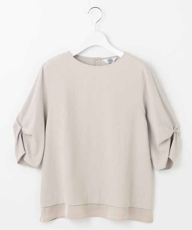 J.PRESS LADIES 【洗える・吸水速乾・接触冷感・セットアップ対応】Light ジョーゼット ブラウス ベージュ系