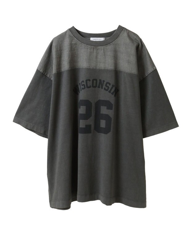 AMERICAN HOLIC ピグメント加工フットボールＴシャツ Charcoal Gray