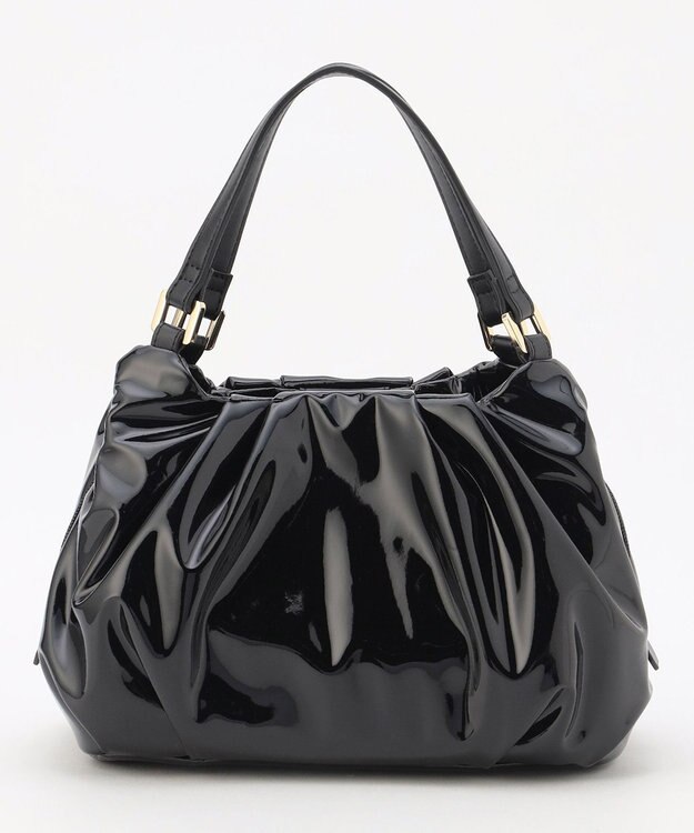 LA BAGAGERIE ソフトエナメル2WAYハンドバッグ Sサイズ ブラック