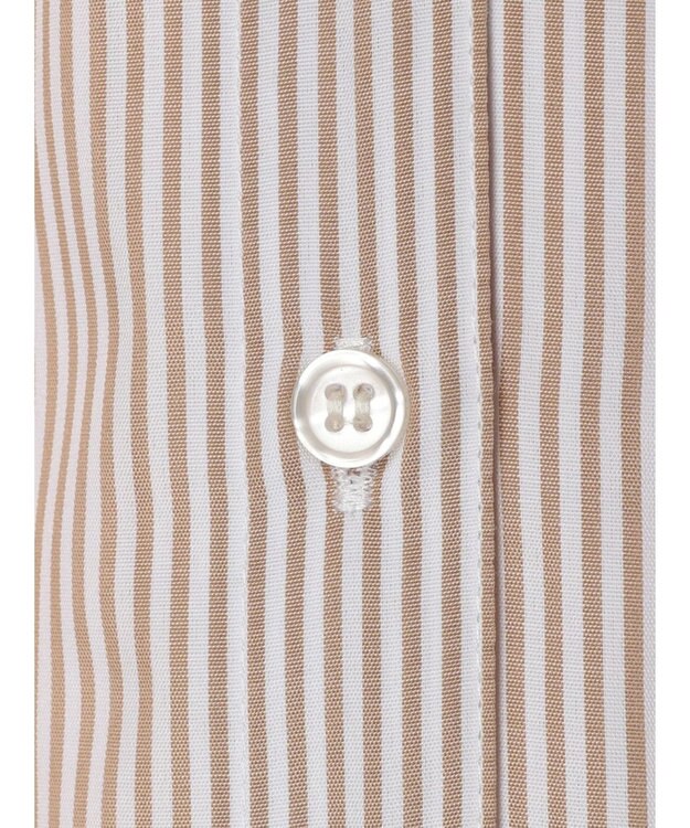 earth music&ecology ＳＥＴ２点シャーリングビスチェ×シャツワンピース Stripe Beige