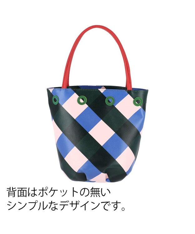 tsumori chisato CARRY くもネコチェック ハンドバッグ ミニバッグ グリーン