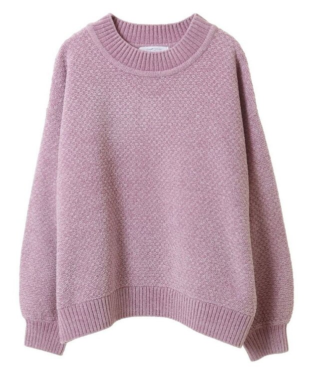 Green Parks ベロアモールモックネックニットプルオーバー Pink