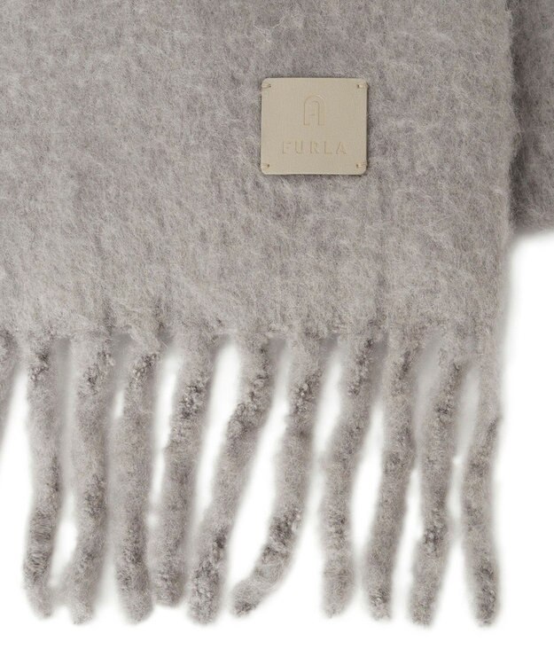 MOONBAT 【WEB限定】FURLA ウール混シャギー無地マフラー/幅40cm グレー