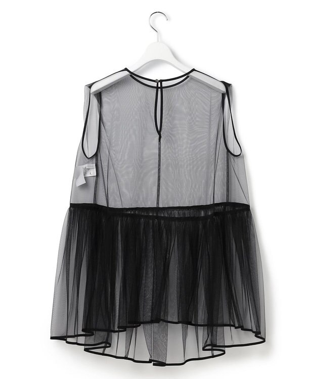 23区 【GOLD LABEL/見上愛さん着用】チュール ペプラムブラウス ブラック系