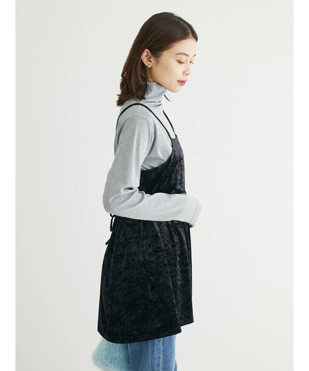 Green Parks ・ＥＬＥＮＣＡＲＥ　ＤＵＥクラッシュベロアキャミチュニック Black