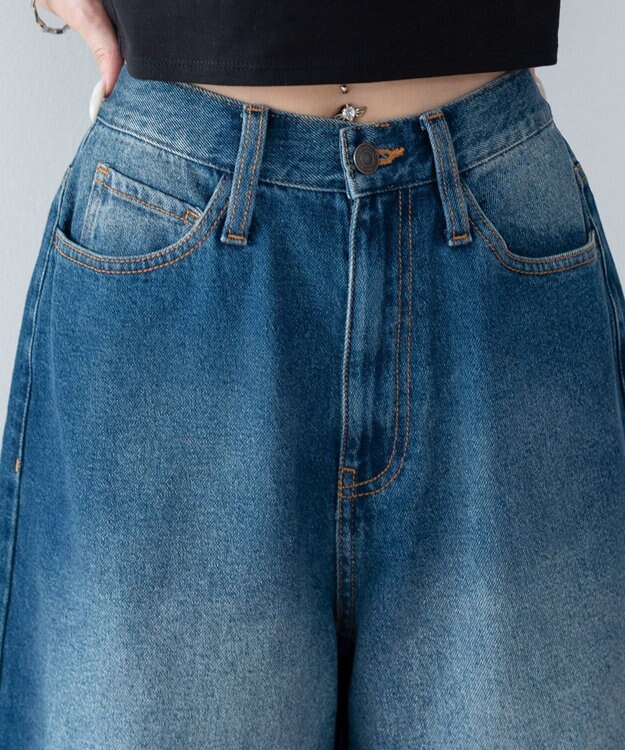 WEGO デニムハーフパンツ デニム中濃色