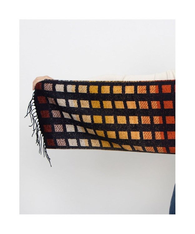 UNBILLION カシュネ cache nez / ブロックグラデーションマフラー オレンジ