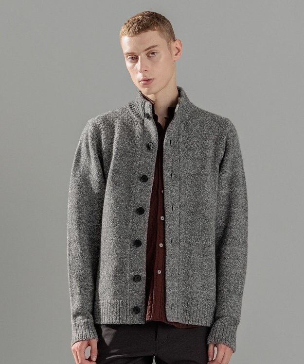 JOSEPH HOMME ツイストメランジ　ニットカーディガン グレー系