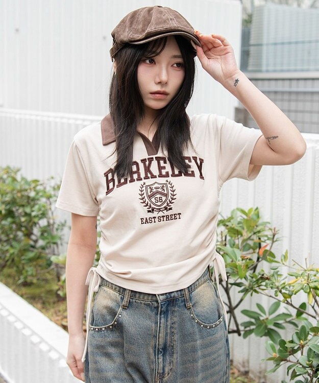WEGO スキッパーサイドドロストT ブラウン