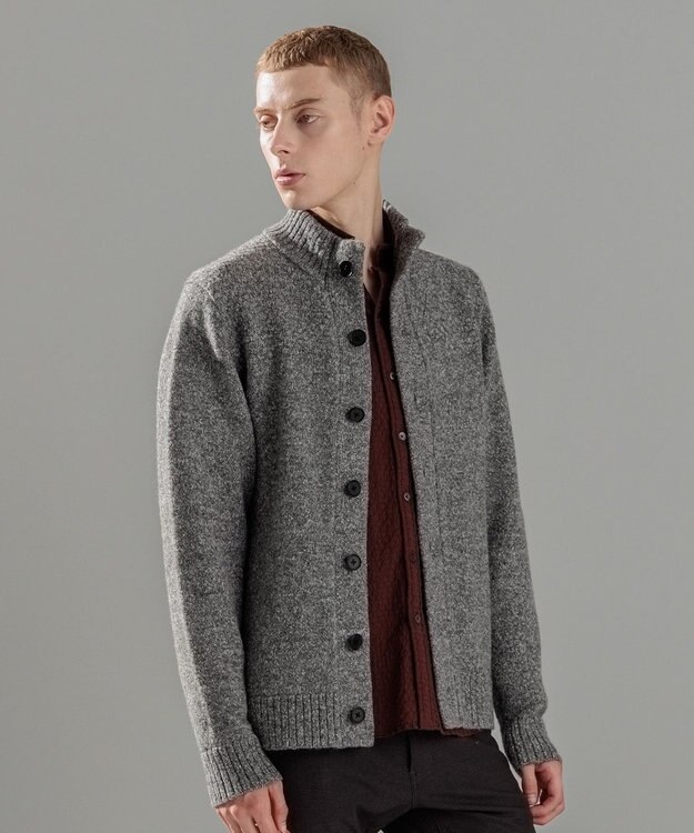 JOSEPH HOMME ツイストメランジ　ニットカーディガン グレー系