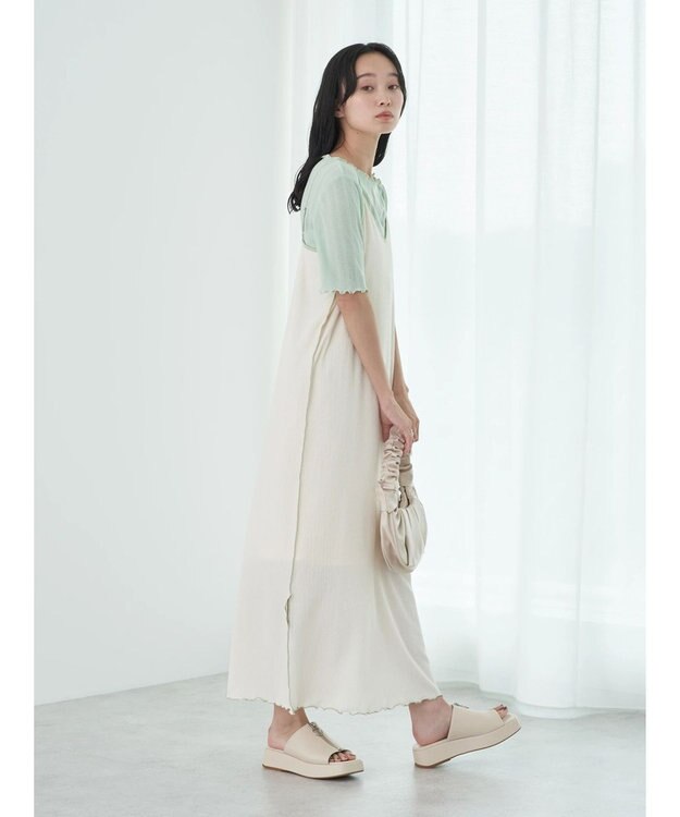 earth music&ecology ＳＥＴ２点配色キャミワンピース＋メローインナー Ivory