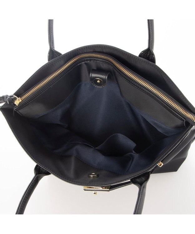 UNBILLION 【テレビ ドラマ着用アイテム】ペルケ perche / ナイロン牛革ヒネリ金具トートバッグ ブラック