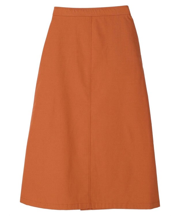 Green Parks 綿麻混台形マキシスカート Orange