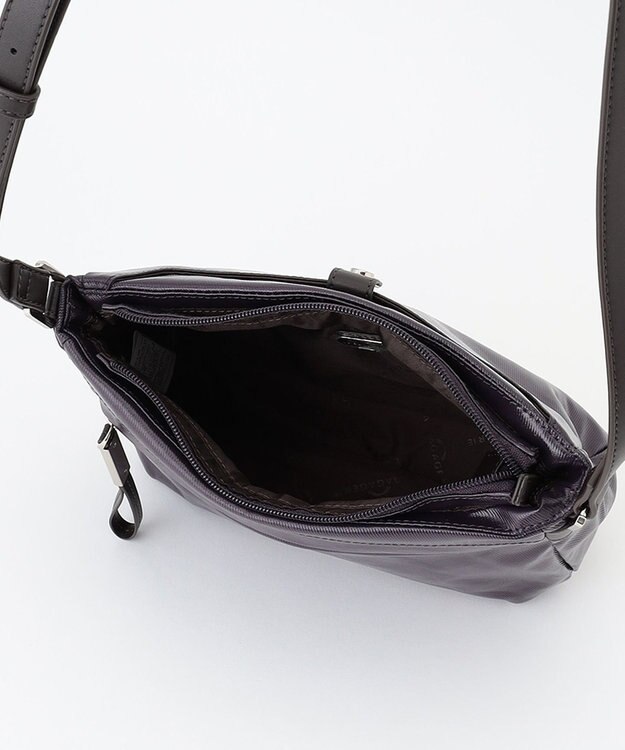 LA BAGAGERIE コーティングキャンバス ミニショルダーバッグ パープル