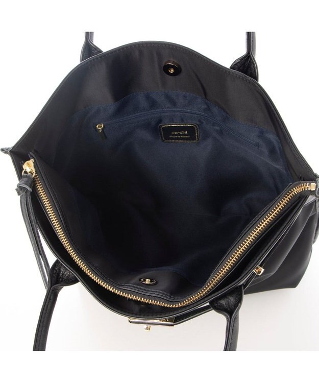 UNBILLION 【テレビ ドラマ着用アイテム】ペルケ perche / ナイロン牛革ヒネリ金具トートバッグ ブラック