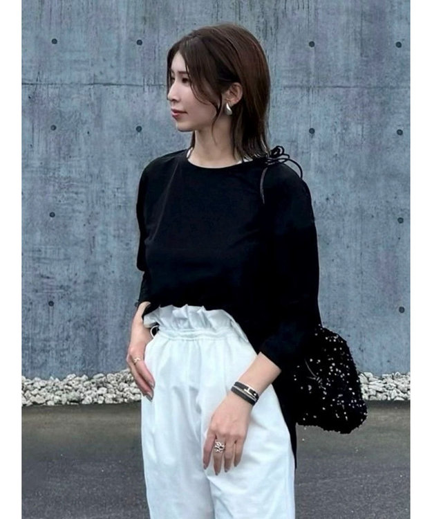 Green Parks シアーリブチュニック Black