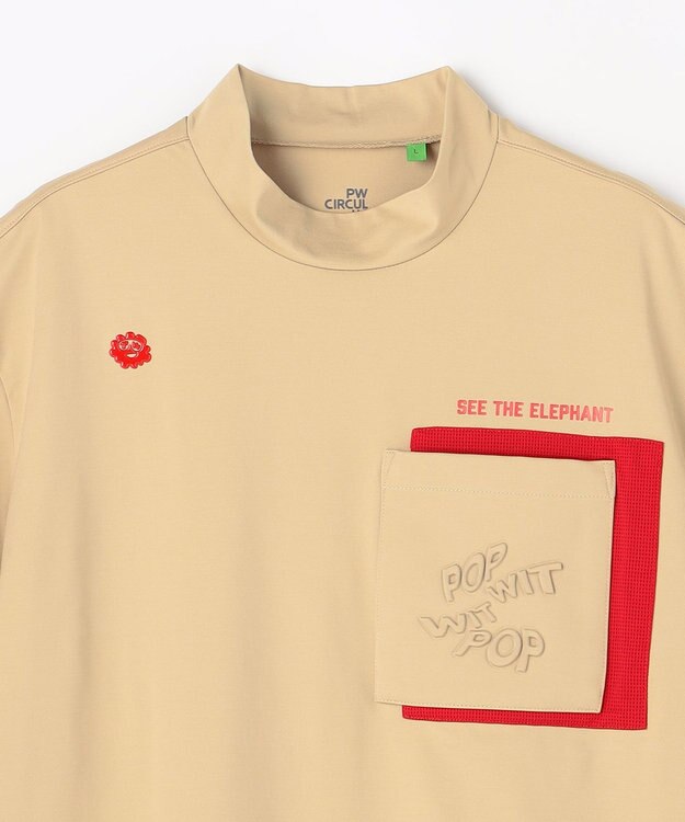 PW CIRCULUS 【MEN】ポケットモックネック ゴルフ ベージュ系