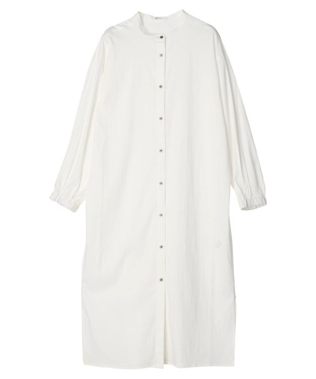 CRAFT STANDARD BOUTIQUE レーヨンデシンバンドカラーワンピース Off White