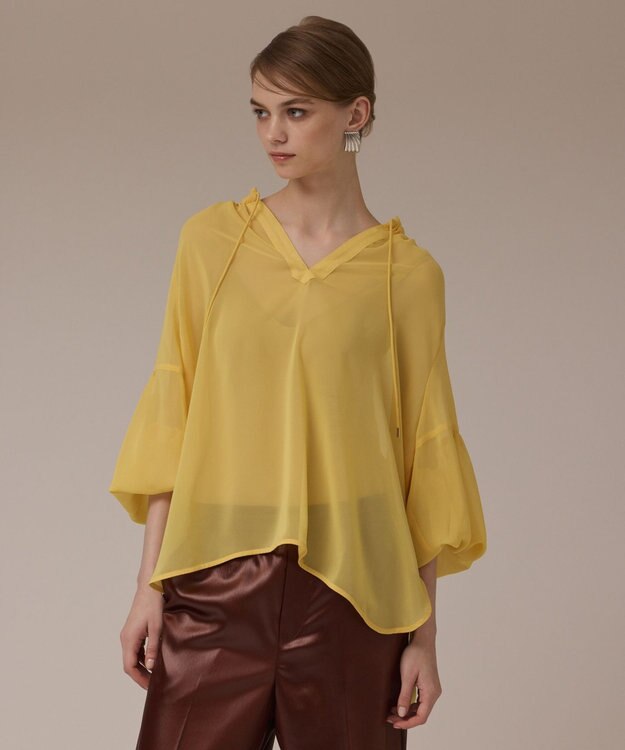 GRACE CONTINENTAL ボリュームカフタントップ イエロー