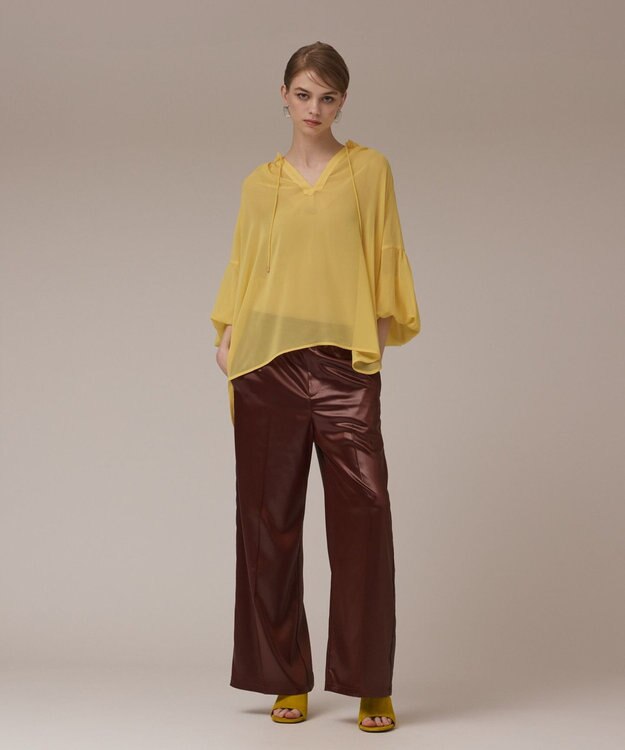 GRACE CONTINENTAL ボリュームカフタントップ イエロー