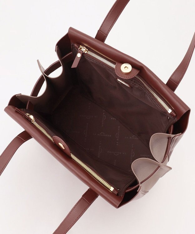 LA BAGAGERIE コンビカラーA4トートバッグ ワイン