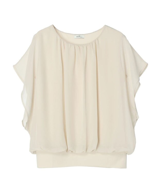 earth music&ecology シアードッキングドルマンブラウス Ivory