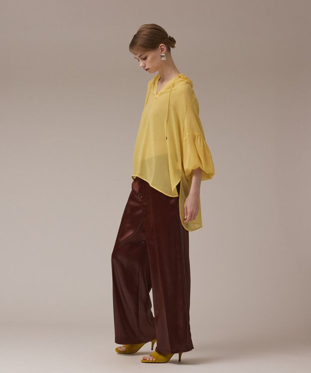 GRACE CONTINENTAL ボリュームカフタントップ イエロー