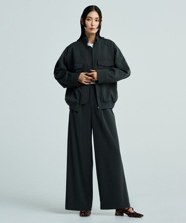 uncrave 【洗える】ギャバジン ドロストパンツ（uncrave WHITE） スレート