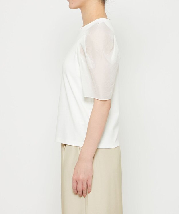 uncrave ダブルフェイスジャージー オーガンジーコンビトップス オフ