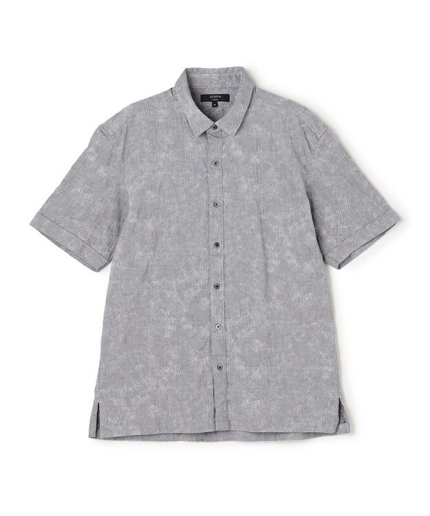 JOSEPH HOMME 【新型】アブストラクトジャガードストレッチ 　レギュラーカラー半袖シャツ ライトグレー系