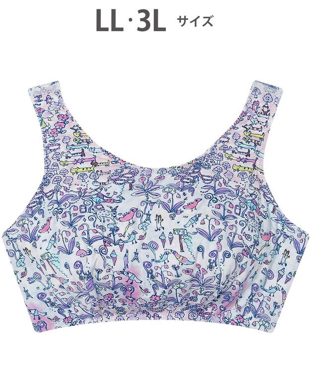 tsumori chisato SLEEP ツモリチサト ナイトアップブラ ノンワイヤー ベア天竺素材(身生地) 3Lまで対応 大きいサイズ ナイトブラ レディース UBX410 /ワコール サックス