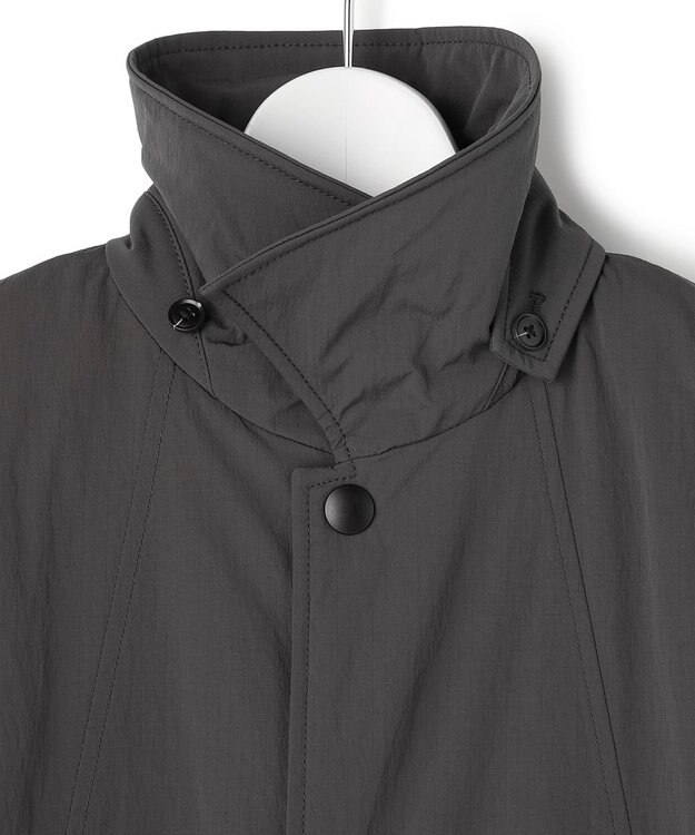 J.PRESS YORK STREET 【WOMEN】パデットリップストップ ステンカラーコート グレー系