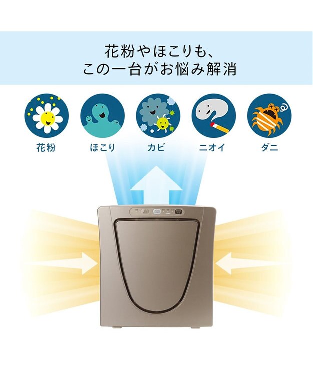 YAMATO テーブル＆キッチン 【TWINBIRD】HEPAフィルター空気清浄機  メタリックベージュ  AC-5943VO ベージュ