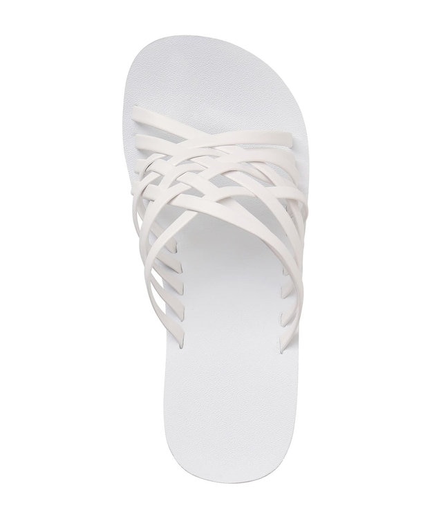 San-ai Resort（三愛水着楽園） レザーライク編みサンダル【San-ai Resort（サンアイリゾート）】 ホワイト