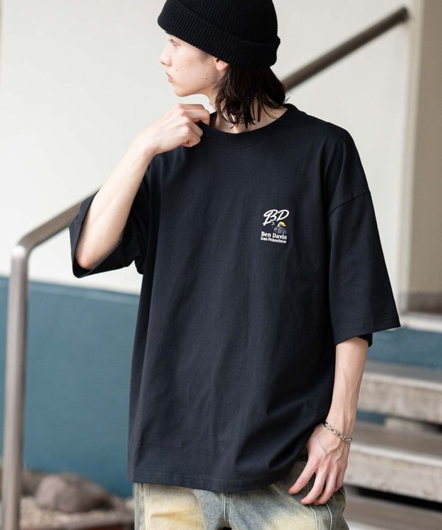 WEGO 【接触冷感/吸水速乾/ユニセックス着用ITEM/SMLサイズ展開】別注BENDAVISクールタッチワンポイントT（SS） ブラック