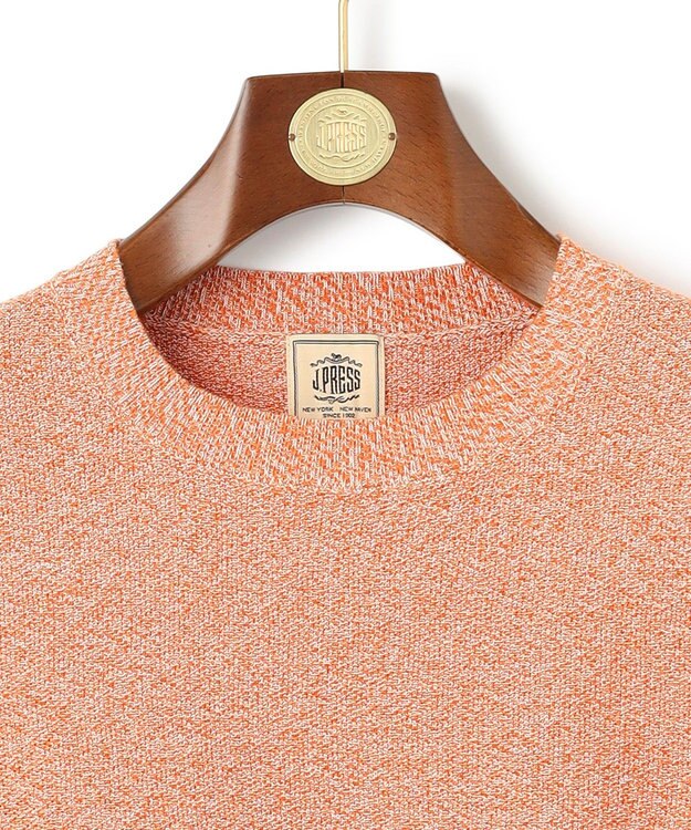 J.PRESS MEN ギマコットンクルーニット オレンジ系