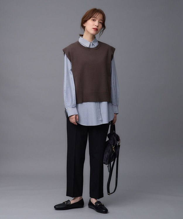 ANY 【洗濯機可】オーガニックコットンベスト ブラウン