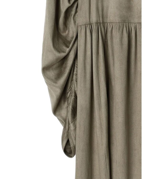 Green Parks ■ＥＳＣＡＲ　スエード調ギャザーキリカエワンピース Mocha