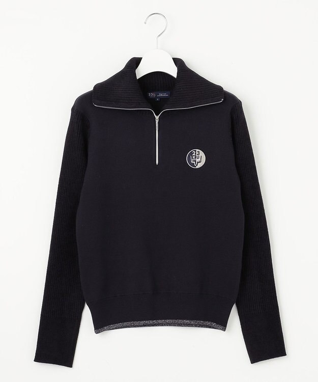 23区GOLF 【WOMEN】ストレッチモールハーフジップ ニット ネイビー系